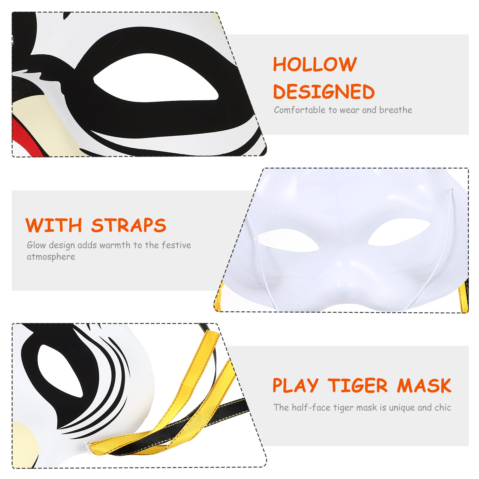 قناع نصف وجه على شكل نمر، مناس - مراجعة Easy Cosplay Prop وسعره